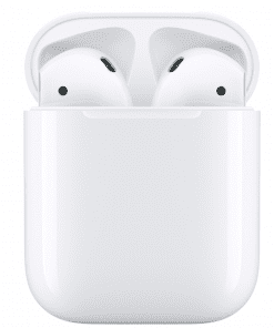 More magical than ever. The new AirPods deliver the wireless headphone experience, reimagined. Just pull them out of the charging case and they’re ready to use with your iPhone, Apple Watch, iPad or Mac. After a simple one-tap setup, AirPods work like magic. They’re automatically on and always connected. AirPods can even sense when they’re in your ears and pause when you take them out. To adjust the volume, change the song, make a call or even get directions, simply say “Hey Siri” and make your request. You have the freedom to wear one or both AirPods, and you can play or skip forward with a double-tap when listening to music or podcasts. AirPods deliver 5 hours of listening time1 and 3 hours of talk time on a single charge.2 And they’re made to keep up with you, thanks to a charging case that holds multiple charges for more than 24 hours of listening time.3 Need a quick charge? Just 15 minutes in the case gives you 3 hours of listening time4 or 2 hours of talk time.5 Powered by the all-new Apple H1 headphone chip, AirPods use optical sensors and motion accelerometers to detect when they’re in your ears. Whether you’re using both AirPods or just one, the H1 chip automatically routes the audio and engages the microphone. And when you’re on a call or talking to Siri, an additional speech-detecting accelerometer works with beamforming microphones to filter out external noise and focus on the sound of your voice.